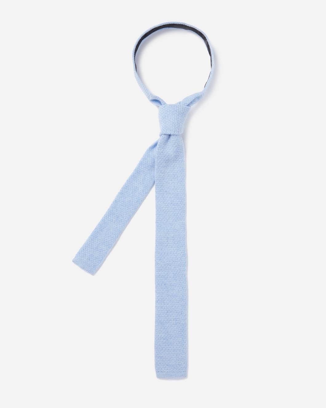 N.Peal Men's Plain Knitted Cashmere Tie Cornflower Blue
