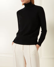 Load image into Gallery viewer, Women&#39;s Polo Neck Sweater in Black
