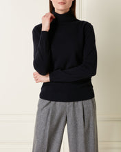 Load image into Gallery viewer, Women&#39;s Polo Neck Sweater in Navy
