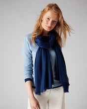 Load image into Gallery viewer, N.Peal Women&#39;s Pashmina Cashmere Shawl French Blue
