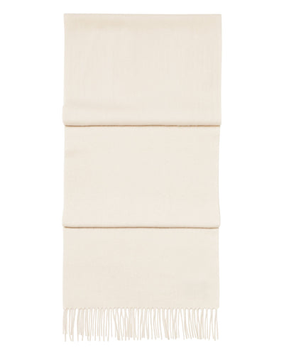 N.Peal Unisex Large Woven Cashmere Scarf Almond White