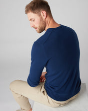 Load image into Gallery viewer, N.Peal Men&#39;s Burlington V Neck Cashmere Jumper French Blue
