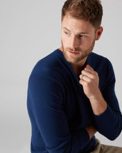 Load image into Gallery viewer, N.Peal Men&#39;s Burlington V Neck Cashmere Jumper French Blue
