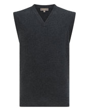 Load image into Gallery viewer, N.Peal Men&#39;s Westminster Cashmere Slipover Dark Charcoal Grey
