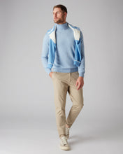 Load image into Gallery viewer, N.Peal Men&#39;s The Trafalgar Polo Neck Cashmere Jumper Cornflower Blue

