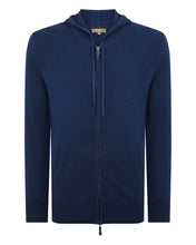 Load image into Gallery viewer, N.Peal Men&#39;s Hooded Zipped Cashmere Top French Blue
