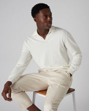 Load image into Gallery viewer, N.Peal Men's Polo Neck Cotton Cashmere Jumper New Ivory White
