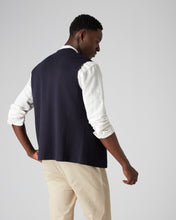 Load image into Gallery viewer, N.Peal Men&#39;s Cotton Cashmere Waistcoat Navy Blue
