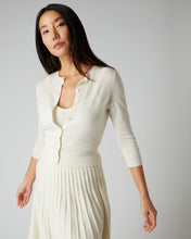 Load image into Gallery viewer, N.Peal Women&#39;s Superfine Cropped Cashmere Cardigan New Ivory White
