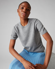 Load image into Gallery viewer, N.Peal Women&#39;s Round Neck Cashmere T Shirt Flannel Grey
