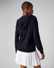 Load image into Gallery viewer, N.Peal Women&#39;s Cotton Cashmere Hoodie Navy Blue
