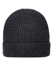 Load image into Gallery viewer, N.Peal Unisex Ribbed Cashmere Hat Dark Charcoal Grey
