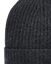 Load image into Gallery viewer, N.Peal Unisex Ribbed Cashmere Hat Dark Charcoal Grey
