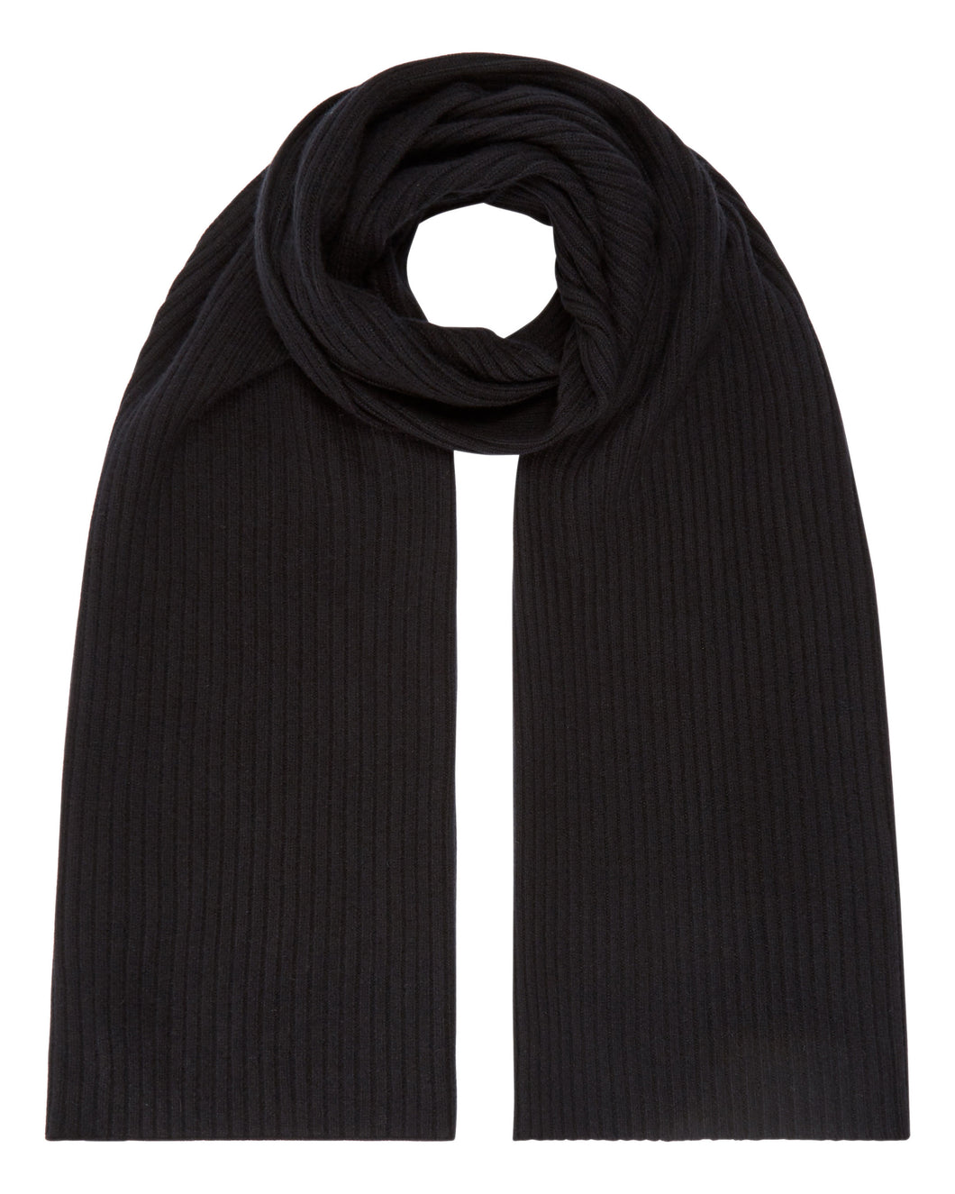 Short Ribbed Scarf in Black