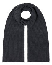 Load image into Gallery viewer, N.Peal Unisex Short Ribbed Cashmere Scarf Dark Charcoal Grey

