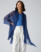 Load image into Gallery viewer, N.Peal Women&#39;s Ultrafine Pashmina Cashmere Shawl French Blue
