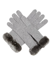 Load image into Gallery viewer, N.Peal Women&#39;s Fur And Cashmere Gloves Flannel Grey

