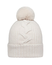 Load image into Gallery viewer, N.Peal Women&#39;s Fur Bobble Cable Hat Snow Grey
