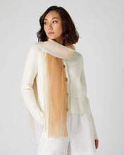 Load image into Gallery viewer, N.Peal Women&#39;s Dip Dye Cashmere Scarf New Ivory White + Sahara Brown
