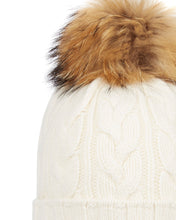 Load image into Gallery viewer, N.Peal Unisex Chunky Cable Cashmere Pom Hat New Ivory White
