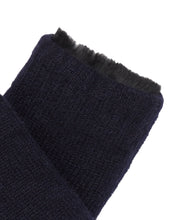 Load image into Gallery viewer, N.Peal Unisex Fur Lined Fingerless Cashmere Gloves Navy Blue
