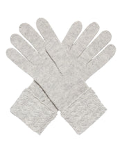 Load image into Gallery viewer, N.Peal Women&#39;s Cable Cashmere Gloves Fumo Grey
