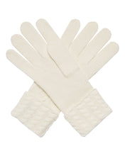 Load image into Gallery viewer, N.Peal Women&#39;s Cable Cashmere Gloves New Ivory White
