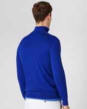 Load image into Gallery viewer, N.Peal Men&#39;s The Regent Fine Gauge Cashmere Half Zip Jumper Ultramarine Blue
