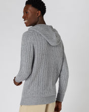 Load image into Gallery viewer, N.Peal Men&#39;s Cable Cashmere Hoodie Flannel Grey
