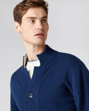 Load image into Gallery viewer, N.Peal Men&#39;s Button Through Cashmere Cardigan French Blue
