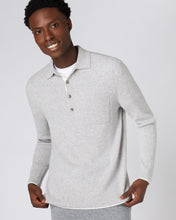 Load image into Gallery viewer, N.Peal Men&#39;s Ribbed Cashmere Polo Shirt Fumo Grey
