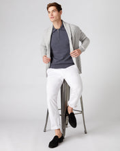 Load image into Gallery viewer, N.Peal Men&#39;s Half Zip Cotton Cashmere Polo T Shirt Rhino Grey
