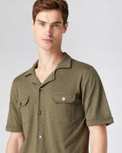 Load image into Gallery viewer, N.Peal Men&#39;s Safari Cotton Cashmere T Shirt Khaki Green
