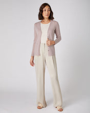 Load image into Gallery viewer, N.Peal Women&#39;s Superfine V Neck Cashmere Cardigan Dune Pink
