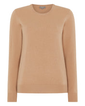 Load image into Gallery viewer, N.Peal Women&#39;s Round Neck Cashmere Jumper Sahara Brown
