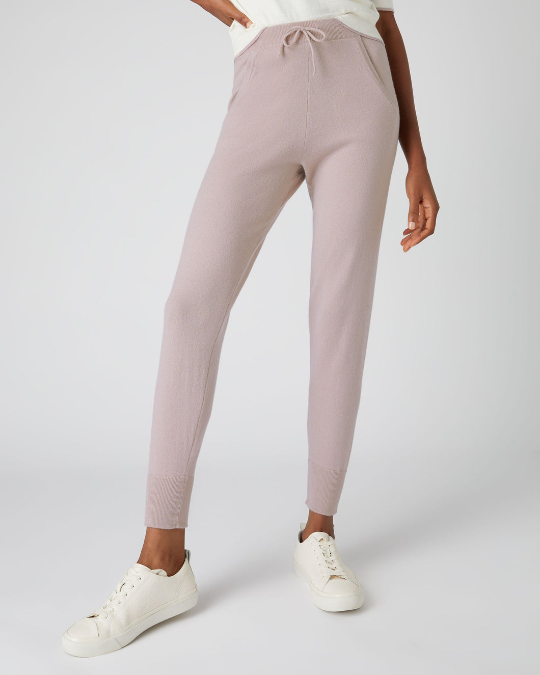 N.Peal Women's Plain Cashmere Lounge Trousers Canvas Pink