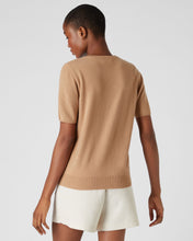 Load image into Gallery viewer, N.Peal Women&#39;s Round Neck Cashmere T Shirt Sahara Brown

