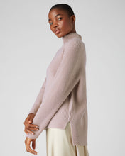 Load image into Gallery viewer, N.Peal Women&#39;s High Neck Ribbed Cashmere Jumper Canvas Pink
