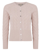 Load image into Gallery viewer, N.Peal Women&#39;s Cable Cashmere Cardigan Canvas Pink
