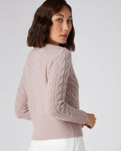 Load image into Gallery viewer, N.Peal Women&#39;s Cable Cashmere Cardigan Canvas Pink
