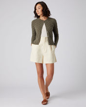 Load image into Gallery viewer, N.Peal Women&#39;s Cable Cashmere Cardigan Khaki Green
