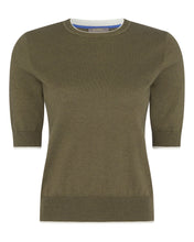 Load image into Gallery viewer, N.Peal Women&#39;s Cotton Cashmere T Shirt Khaki Green
