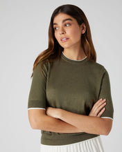 Load image into Gallery viewer, N.Peal Women&#39;s Cotton Cashmere T Shirt Khaki Green
