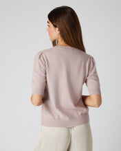 Load image into Gallery viewer, N.Peal Women&#39;s Short Sleeve Cashmere Cardigan Canvas Pink
