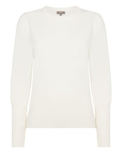 Load image into Gallery viewer, N.Peal Women&#39;s Deep Hem Round Neck Cashmere Jumper New Ivory White

