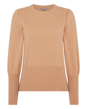 Load image into Gallery viewer, N.Peal Women&#39;s Deep Hem Round Neck Cashmere Jumper Sahara Brown
