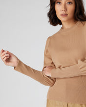Load image into Gallery viewer, N.Peal Women&#39;s Deep Hem Round Neck Cashmere Jumper Sahara Brown
