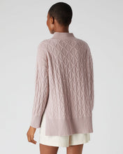 Load image into Gallery viewer, N.Peal Women&#39;s Longline Cable Cashmere Jumper Canvas Pink
