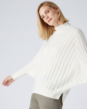 Load image into Gallery viewer, N.Peal Women&#39;s Textured Batwing Cashmere Jumper New Ivory White

