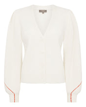 Load image into Gallery viewer, N.Peal Women&#39;s Stitch Insert Cashmere Cardigan New Ivory White
